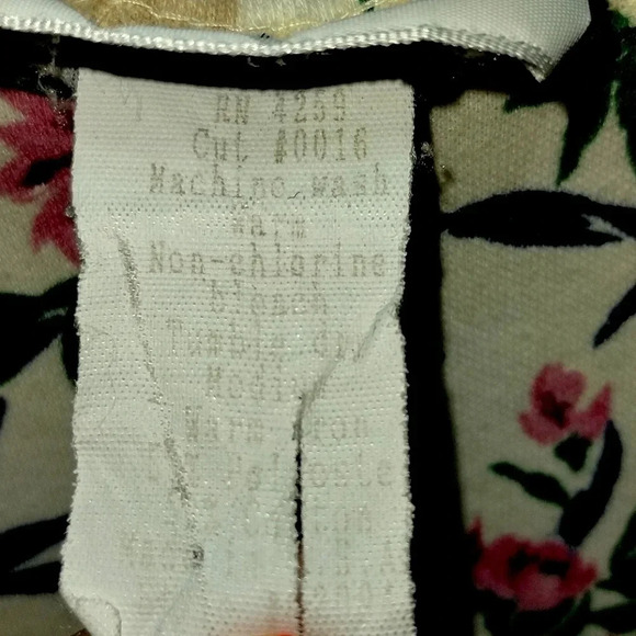 Vicki Wayne Floral Tie Shirt size Large 90's Y2K Flowers Cropped Maximalist - Picture 5 of 6